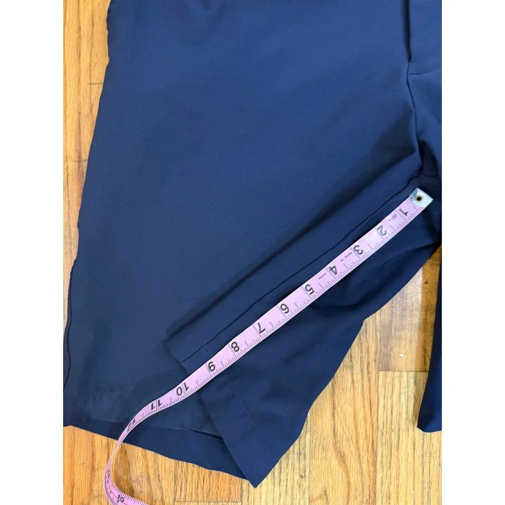 FootJoy FJ Mens 34 Golf Shorts Navy Blue Flat Front Performance Stretch Flaw